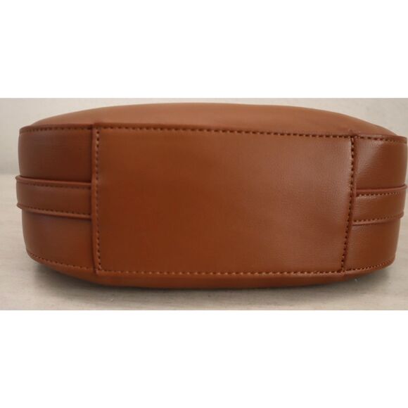 French Connection Cognac PU Leather Moritz Textured Smooth Hobo Shoulder Bag - Picture 4 of 14